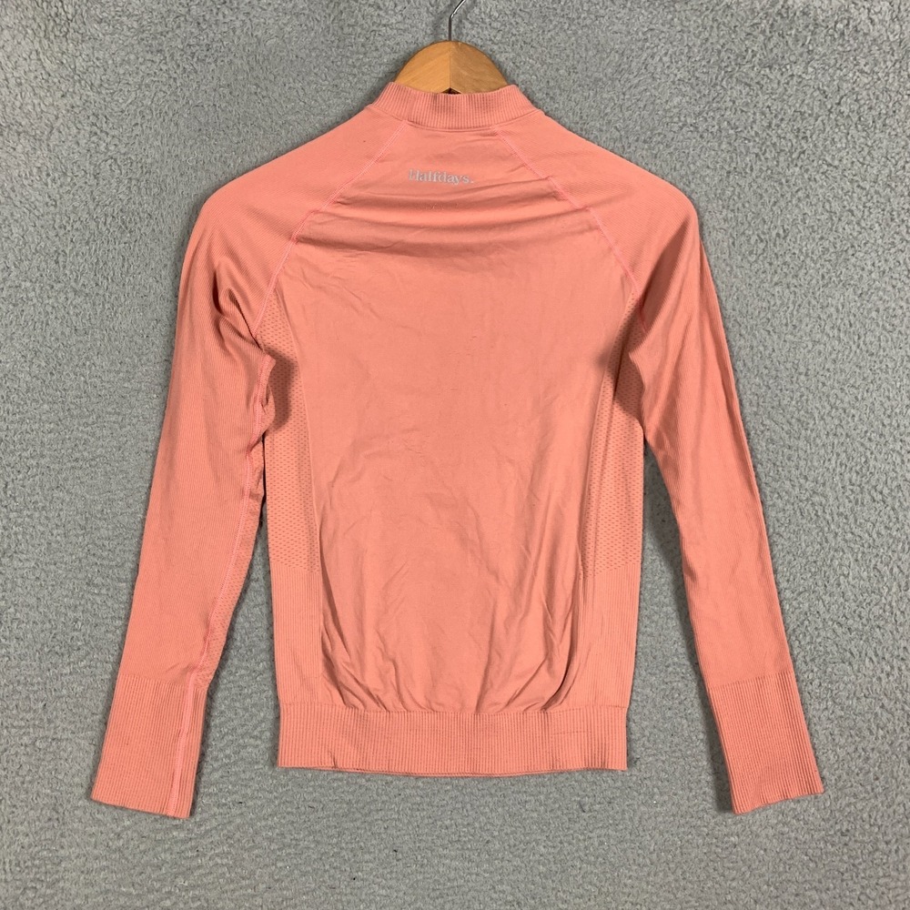 Halfdays Johnson Top Women's Small S Coral Slim Fit Mock Neck Stretchy Baselayer - Picture 5 of 8